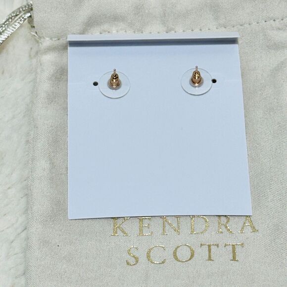 Kendra Scott Dira Coin Stud Earrings Women's Rose Gold Plated Abalone Shell NWT - Picture 8 of 8